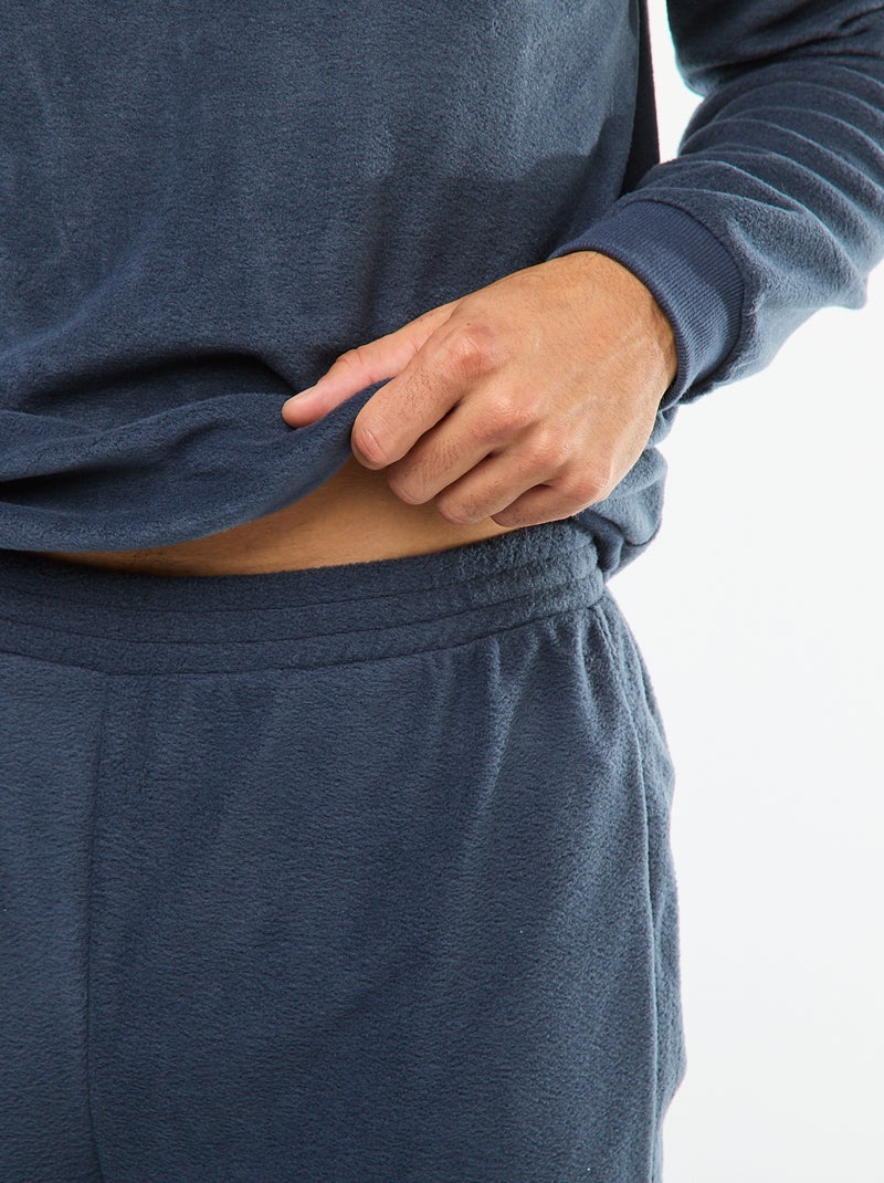 Conjunto de pijama polar camiseta + pantalón - 2 piezas Azul - Kiabi