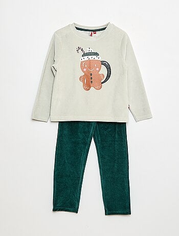 Conjunto de pijama polar camiseta + pantalón - 2 piezas