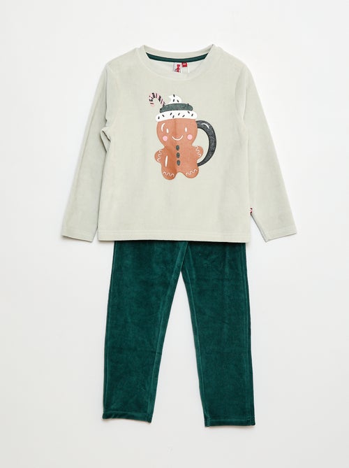 Conjunto de pijama polar camiseta + pantalón - 2 piezas - Kiabi