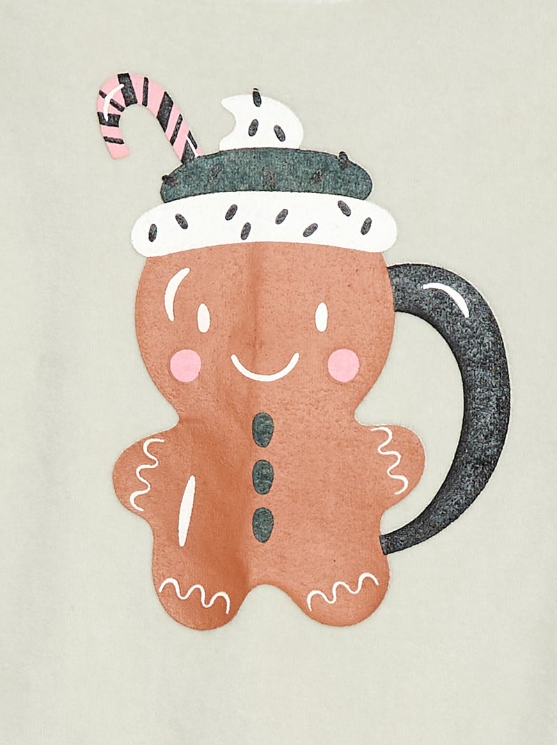 Conjunto de pijama polar camiseta + pantalón - 2 piezas Verde - Kiabi