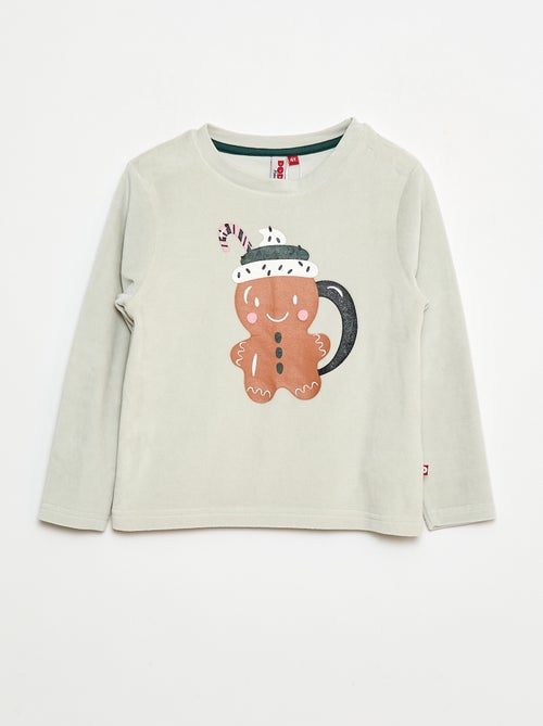 Conjunto de pijama polar camiseta + pantalón - 2 piezas - Kiabi