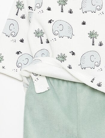 Conjunto de pijama polar con pies - 2 piezas