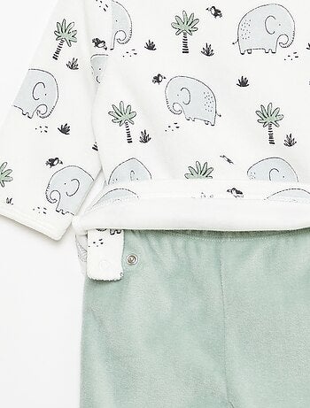 Conjunto de pijama polar con pies - 2 piezas