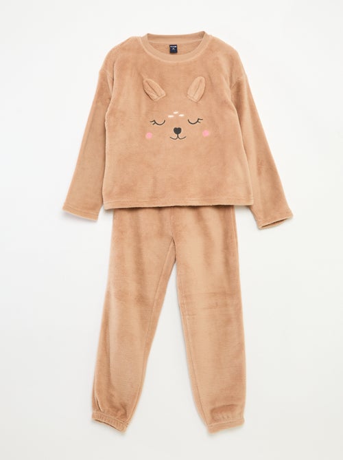 Conjunto de pijama polar largo sudadera + pantalón - 2 piezas - Kiabi