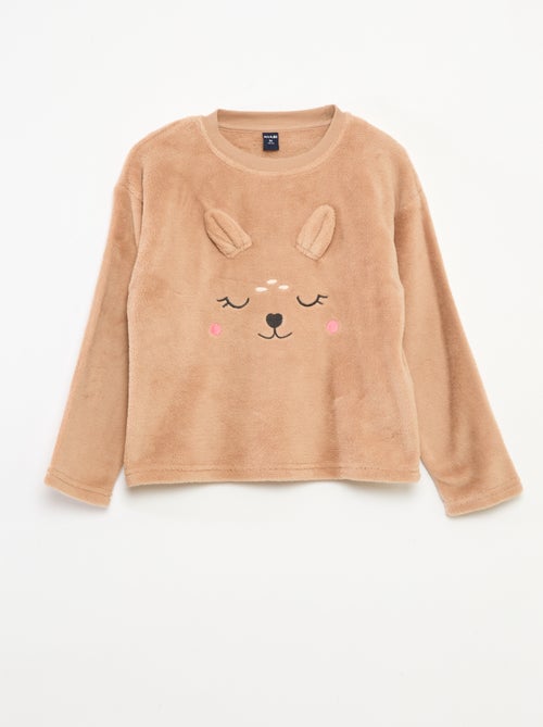 Conjunto de pijama polar largo sudadera + pantalón - 2 piezas - Kiabi