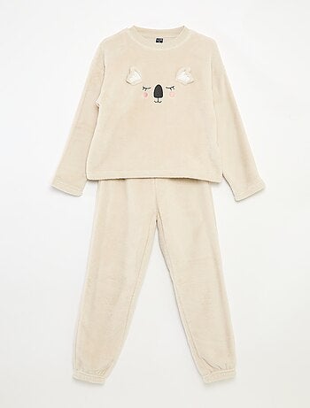 Conjunto de pijama polar largo sudadera + pantalón - 2 piezas
