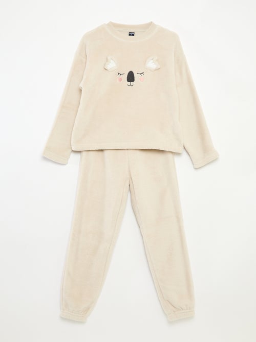 Conjunto de pijama polar largo sudadera + pantalón - 2 piezas - Kiabi