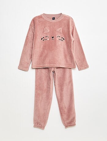Conjunto de pijama polar largo sudadera + pantalón - 2 piezas