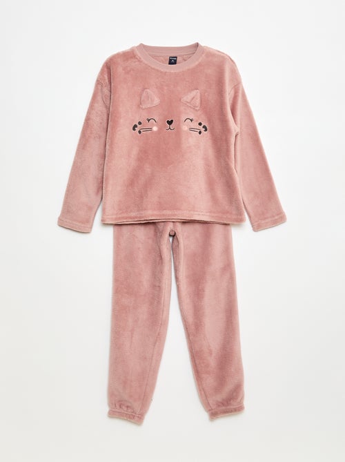 Conjunto de pijama polar largo sudadera + pantalón - 2 piezas - Kiabi