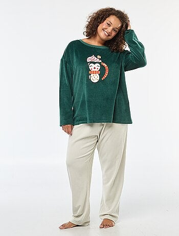 Conjunto de pijama polar navideño - 2 piezas
