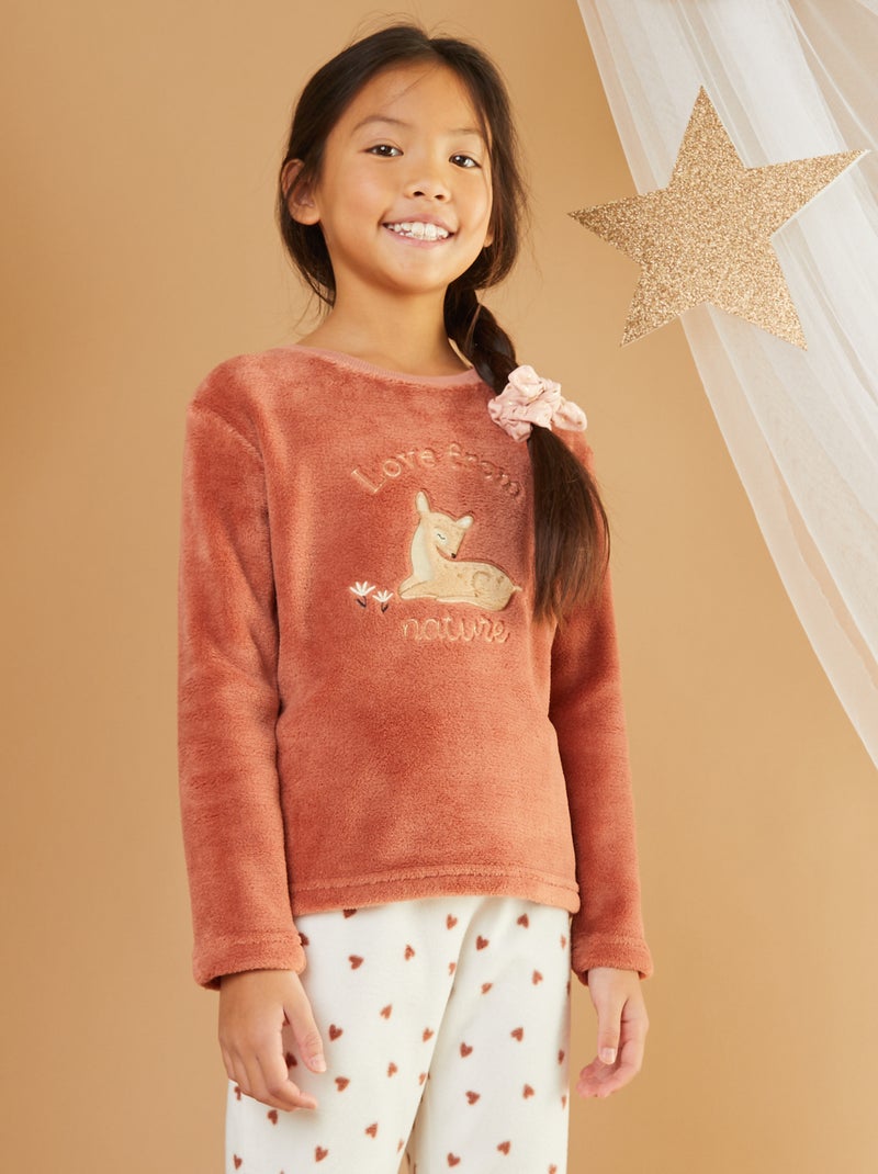 Conjunto de pijama polar 'pingüino' - 2 piezas MARRON - Kiabi