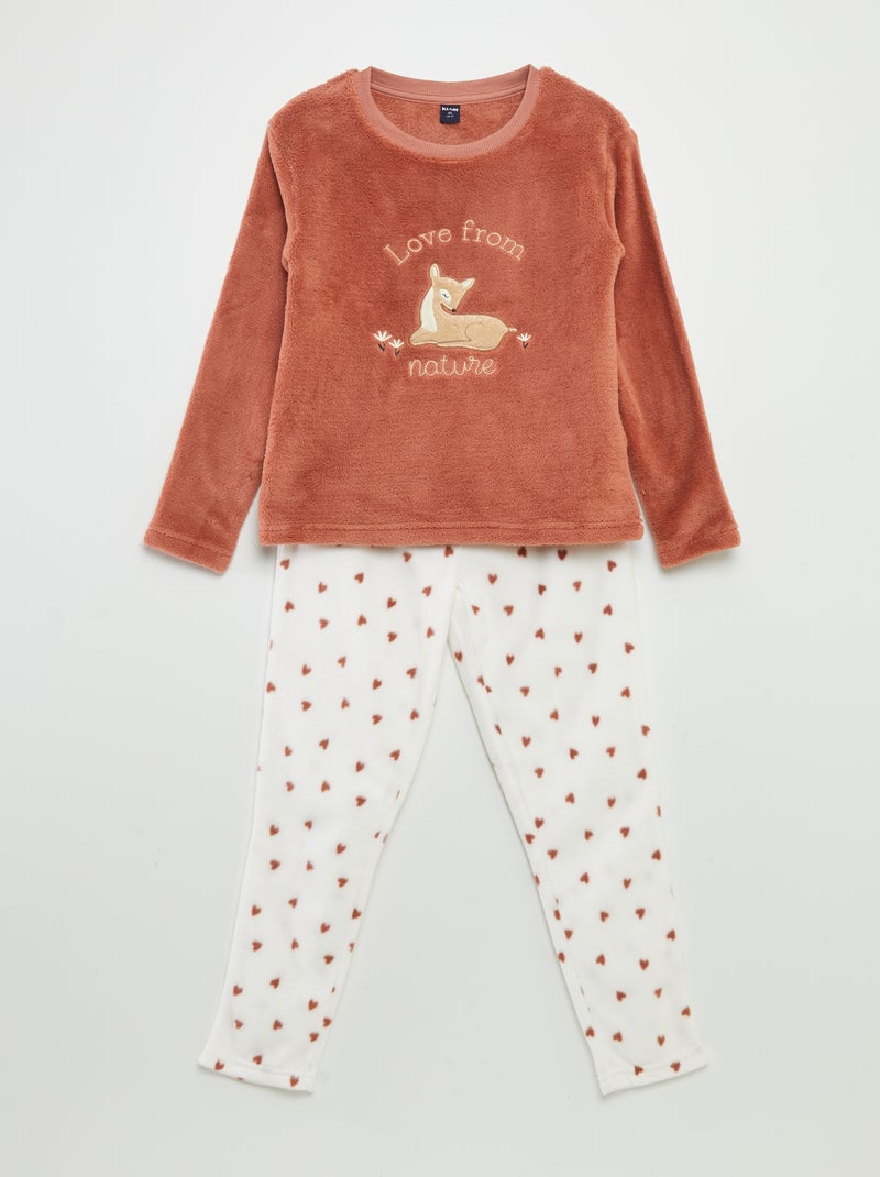 Conjunto de pijama polar 'pingüino' - 2 piezas MARRON - Kiabi