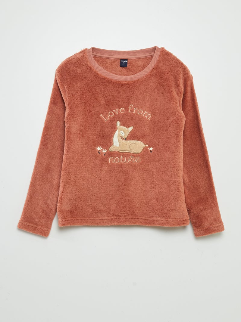 Conjunto de pijama polar 'pingüino' - 2 piezas MARRON - Kiabi
