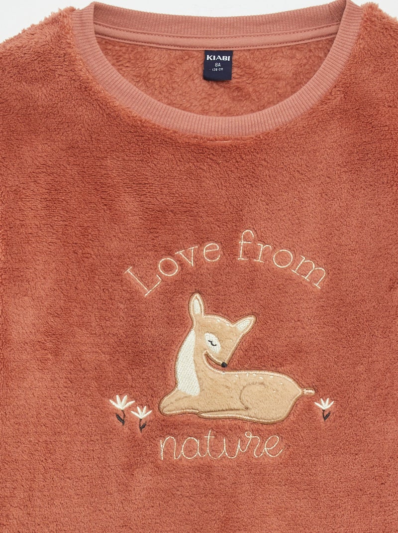 Conjunto de pijama polar 'pingüino' - 2 piezas MARRON - Kiabi