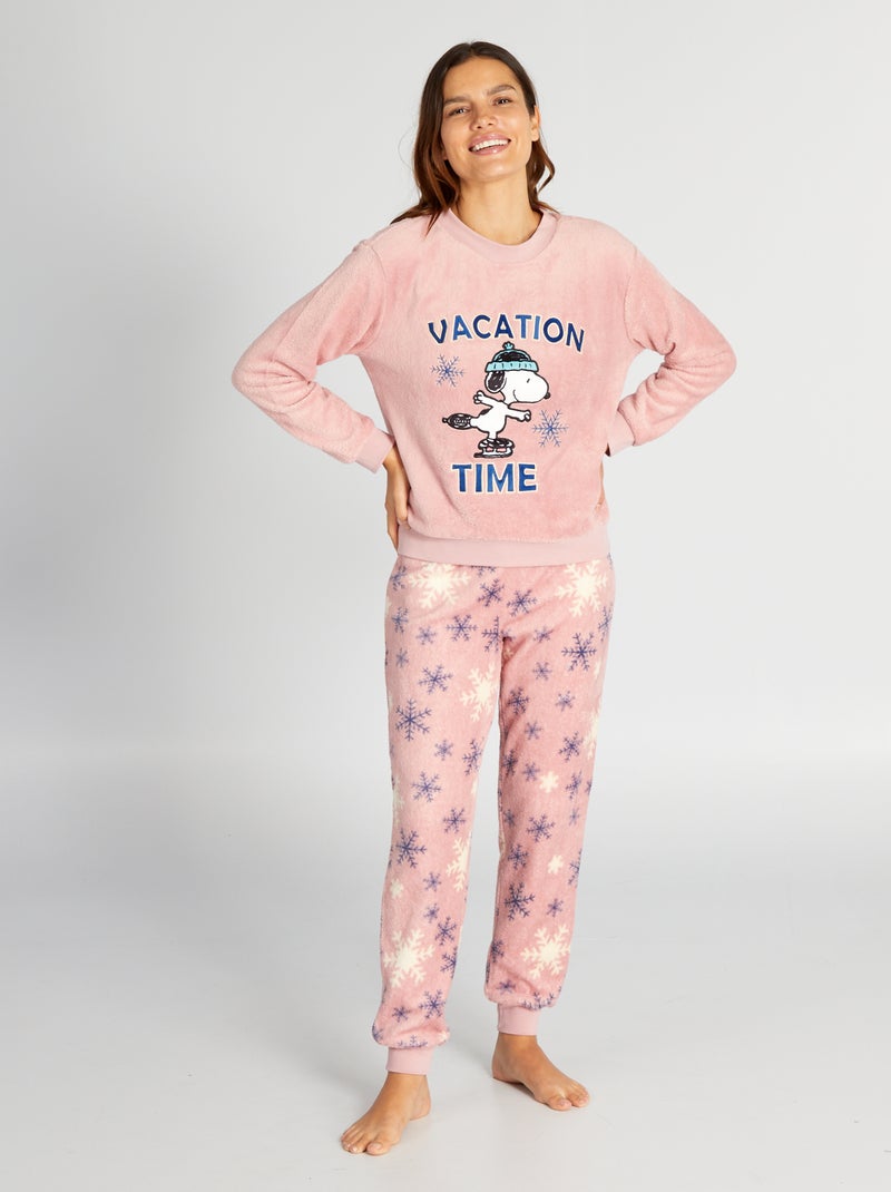 Conjunto de pijama polar 'Snoopy' - 2 piezas ROSA - Kiabi
