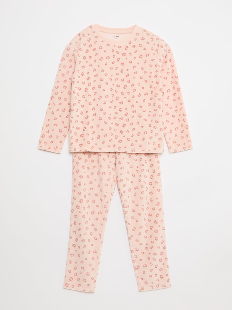 Conjunto de pijama polar sudadera + pantalón - 2 piezas Rosa - Kiabi