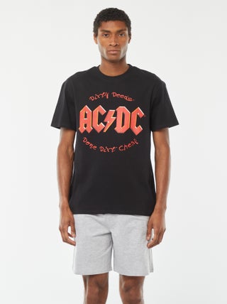 Conjunto de pijama short + camiseta 'AC/DC' - 2 piezas