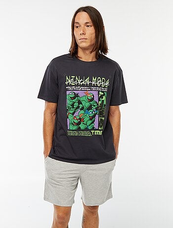 Conjunto de pijama short + camiseta estampada 'Tortugas ninja'