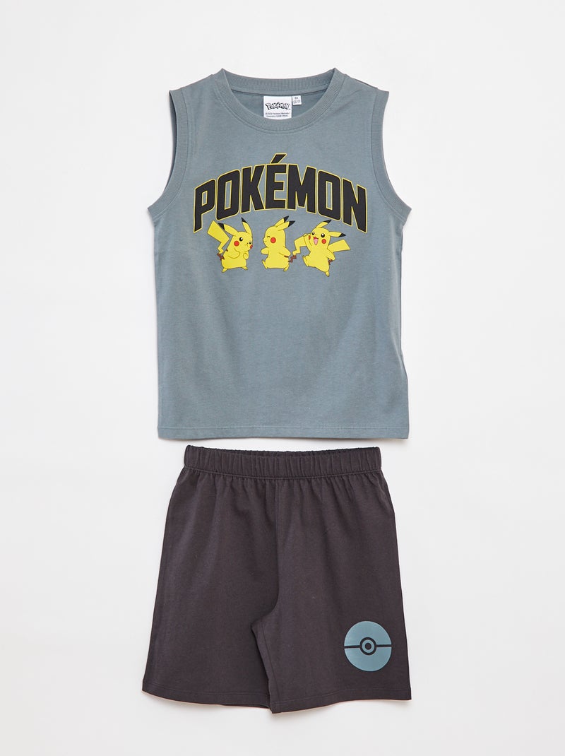 Conjunto de pijama short + camiseta 'Pokémon' 'Pikachu' - 2 piezas AZUL - Kiabi