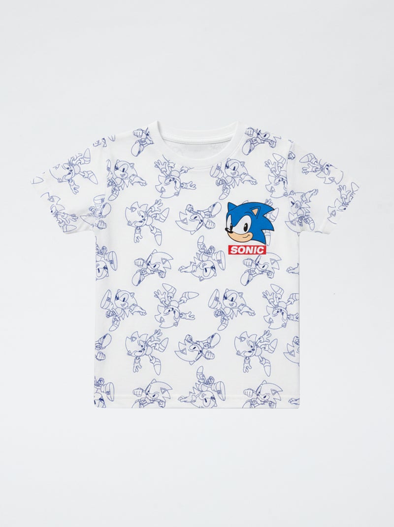Conjunto de pijama 'Sonic' de algodón Blanco - Kiabi