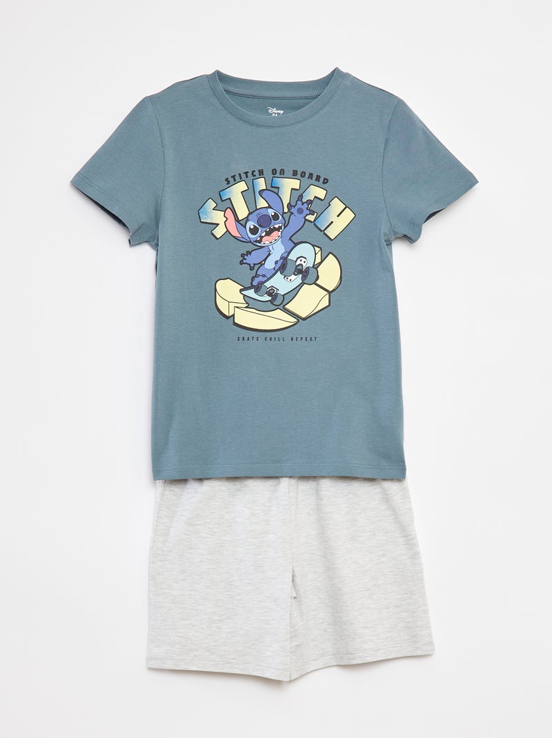 Conjunto de pijama 'Stitch' short + camiseta - 2 piezas Azul - Kiabi