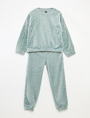 Conjunto de pijama suave liso