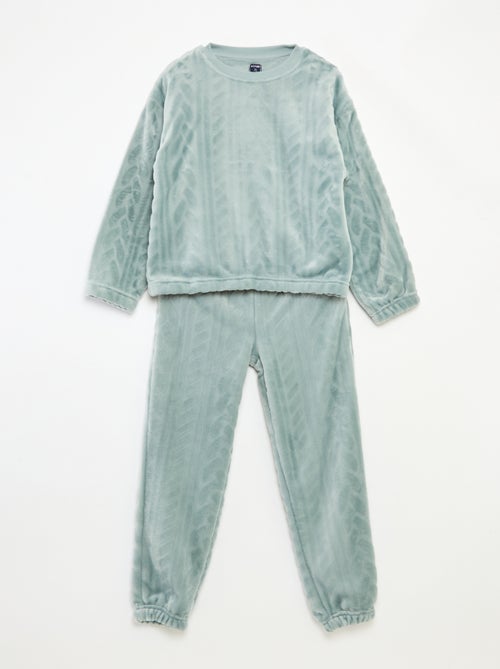 Conjunto de pijama suave liso - Kiabi