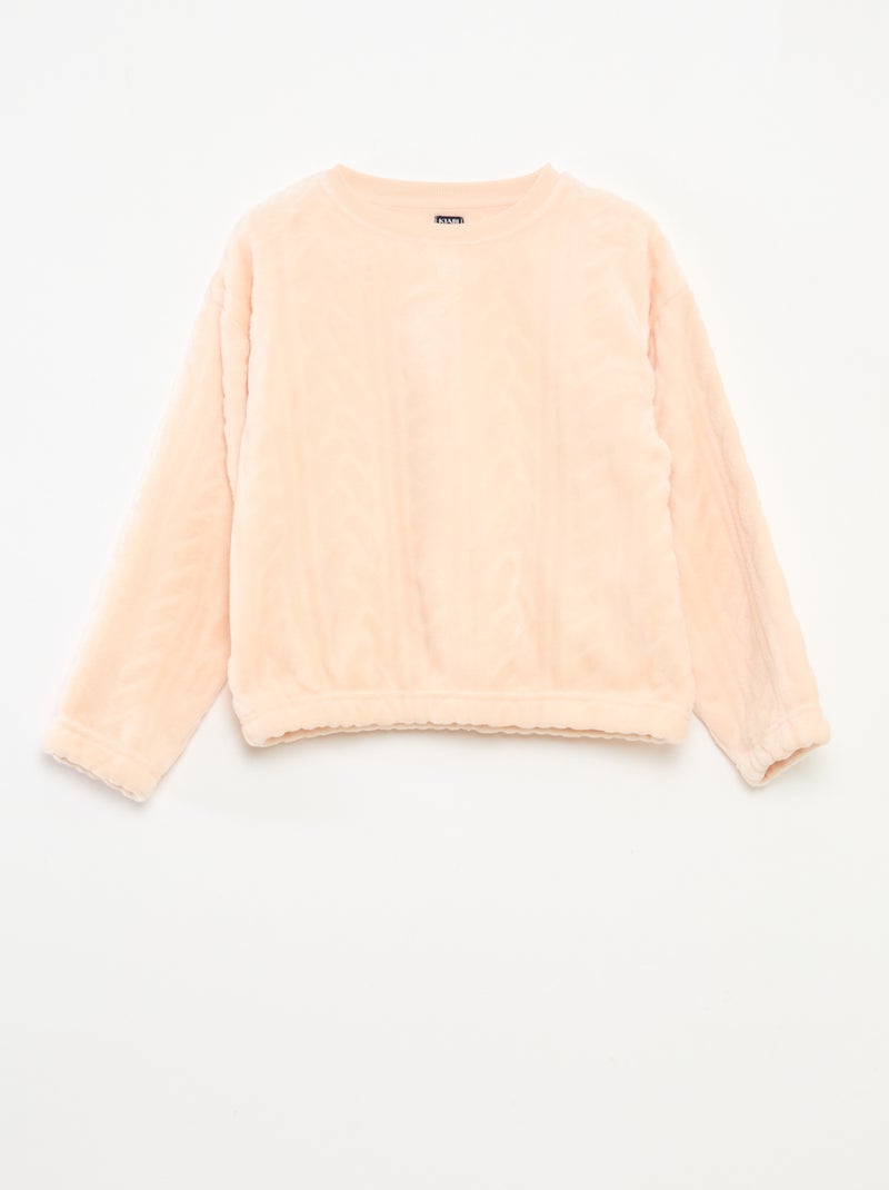 Conjunto de pijama suave liso Rosa - Kiabi