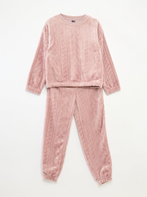 Conjunto de pijama suave liso - Kiabi