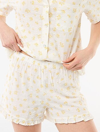 Conjunto de pijama top + Pantalón corto estampado