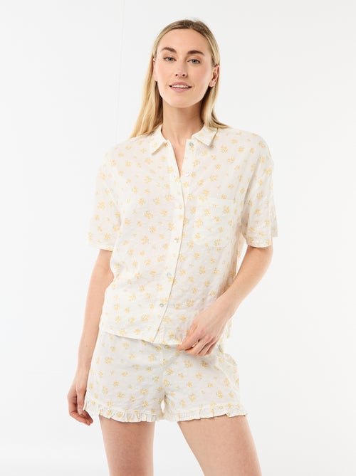 Conjunto de pijama top + Pantalón corto estampado - Kiabi