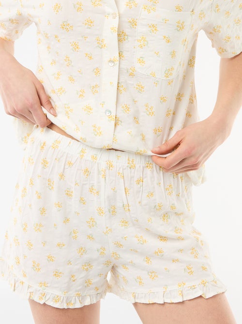 Conjunto de pijama top + Pantalón corto estampado - Kiabi