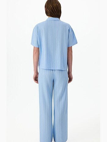 Conjunto de pijama vacation a rayas con camisa de manga corta y pantalón penti