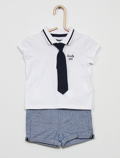 Conjunto de polo + corbata + pantalón corto - BLANCO - Kiabi - 16.00€