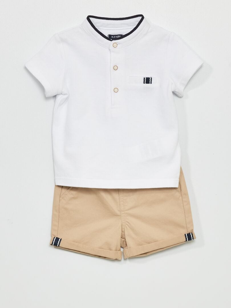 Conjunto De Polo Short Piezas Beige Kiabi