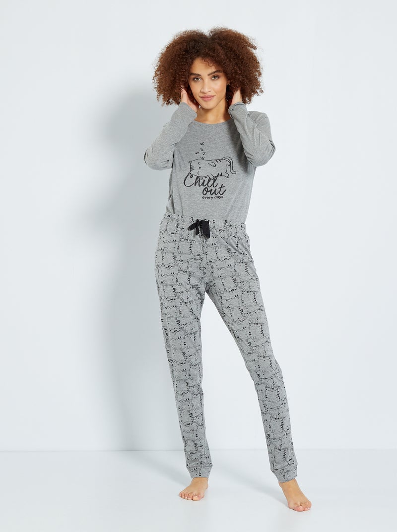 Conjunto de punto - 2 piezas GRIS - Kiabi