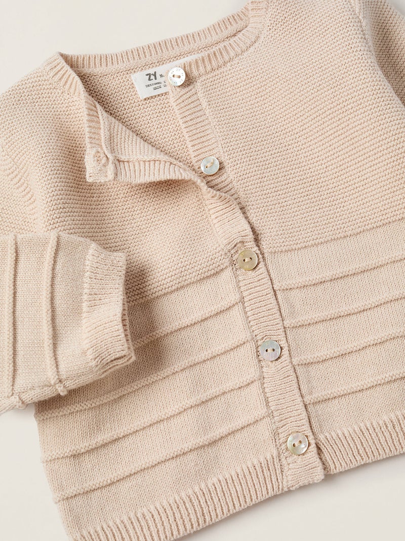 Conjunto de punto 3 piezas Beige claro - Kiabi