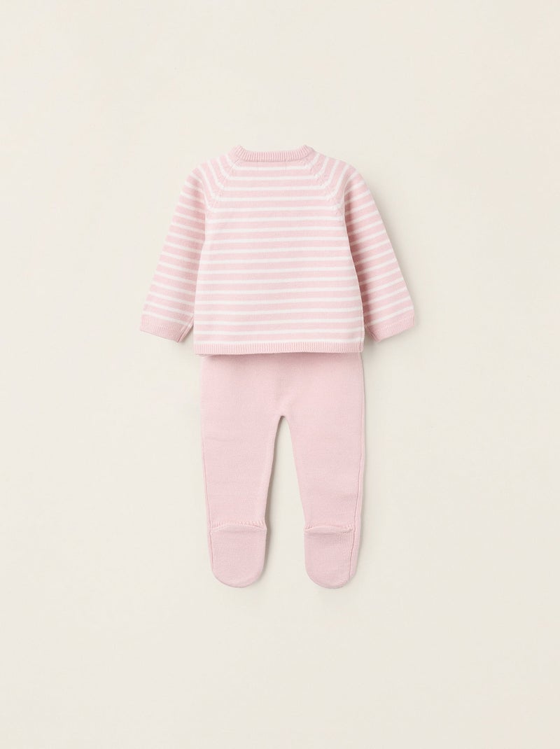 Conjunto de punto a rayas Rosa - Kiabi