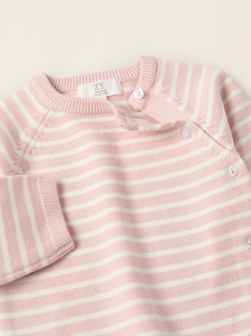 Conjunto de punto a rayas Rosa - Kiabi