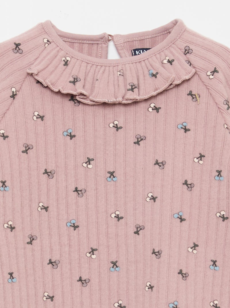 Conjunto de punto afelpado - 2 piezas Rosa - Kiabi