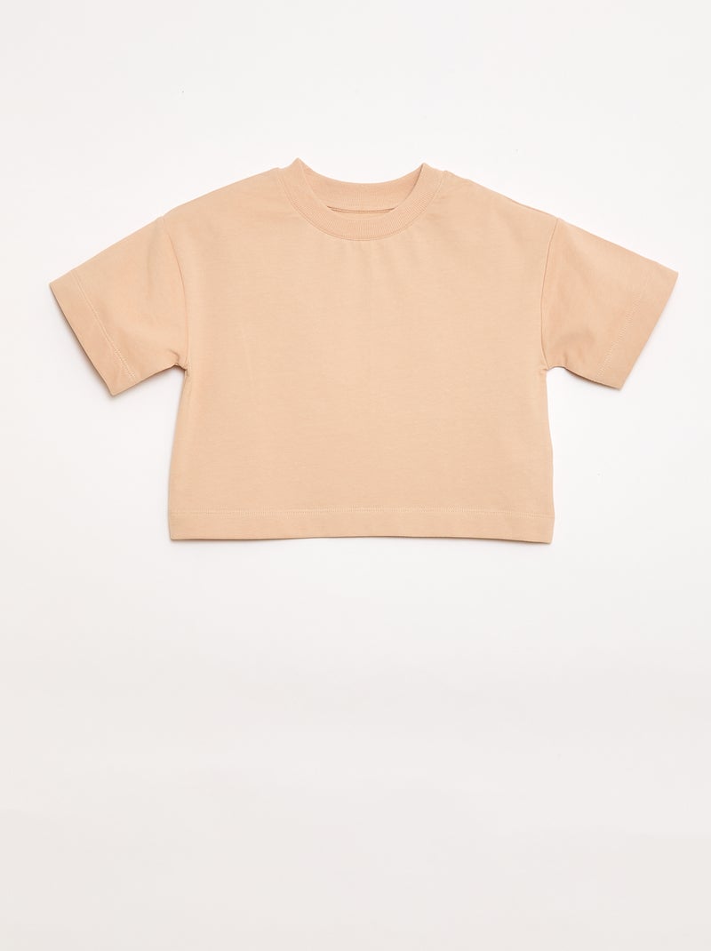 Conjunto de punto camiseta + pantalón Beige - Kiabi