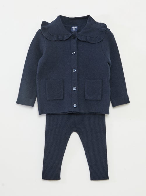 Conjunto de punto chaleco + leggings - Kiabi