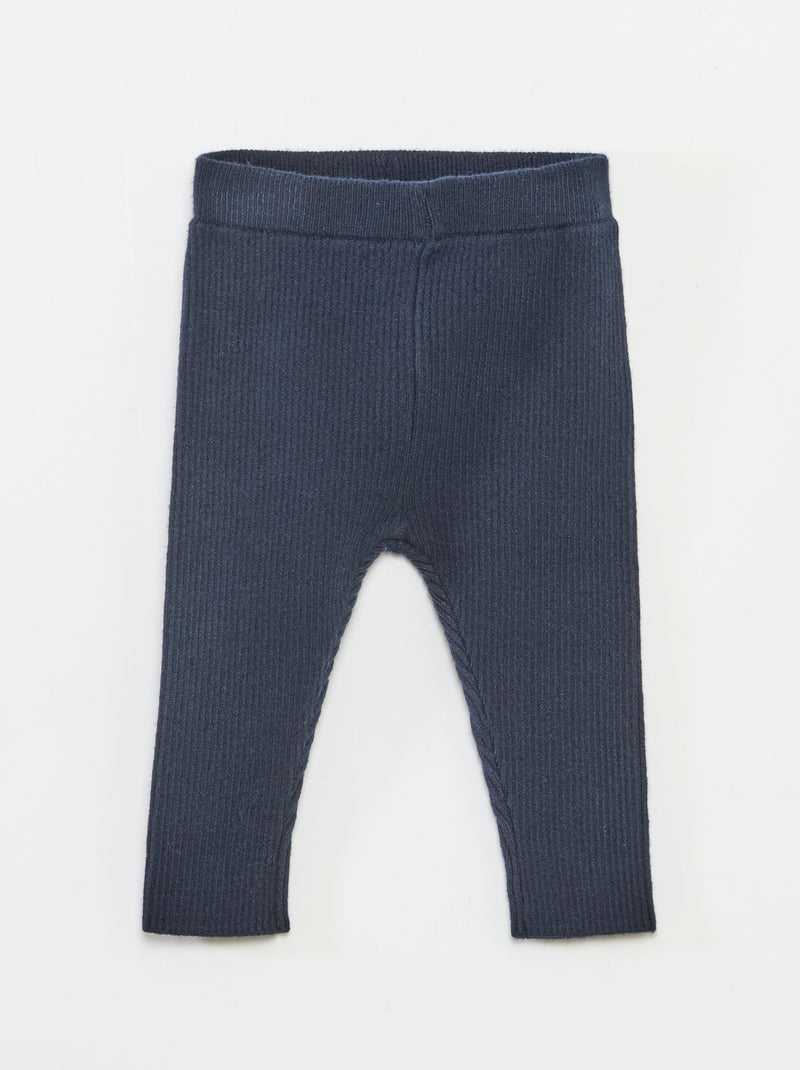 Conjunto de punto chaleco + leggings Azul - Kiabi