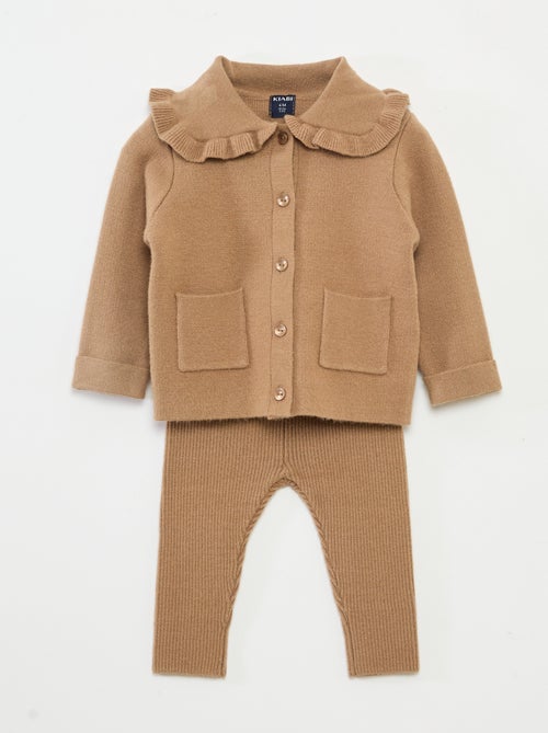 Conjunto de punto chaleco + leggings - Kiabi