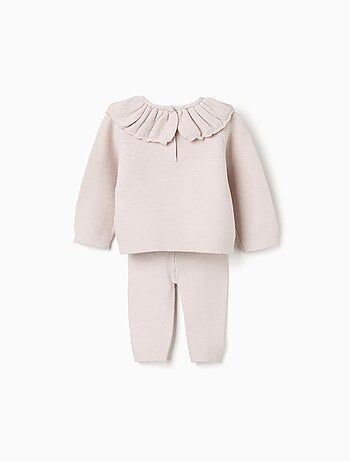 Conjunto de punto con pantalón y blusa