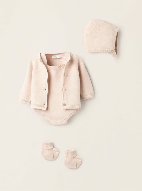 Conjunto de punto de 4 piezas en algodón - Kiabi