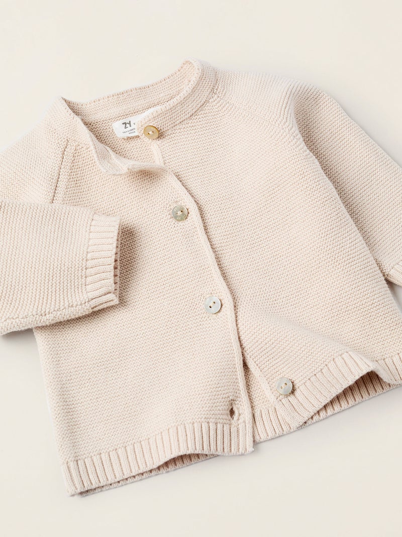 Conjunto de punto de 4 piezas en algodón Beige claro - Kiabi