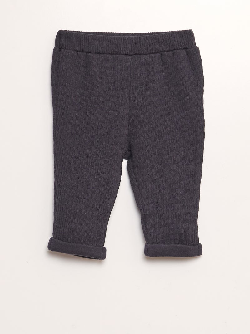 Conjunto de punto de canalé  - 2 piezas NEGRO - Kiabi