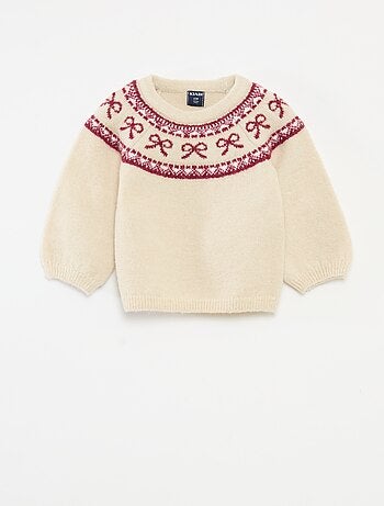 Conjunto de punto jersey + leggings jacquard