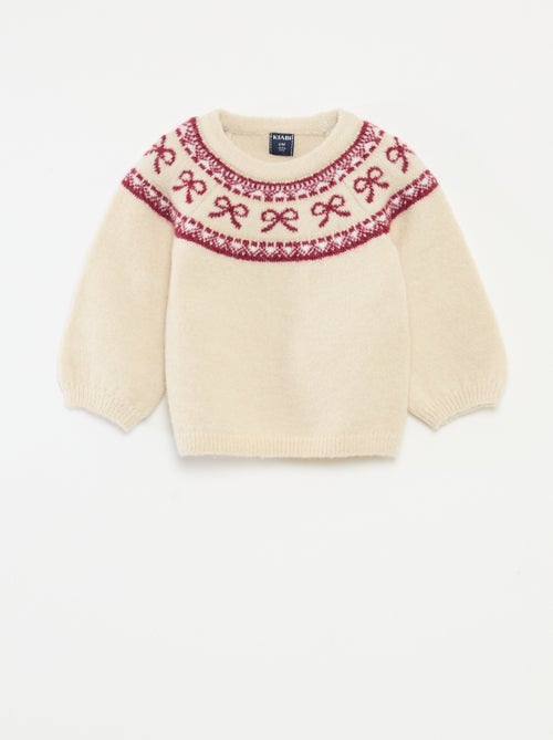 Conjunto de punto jersey + leggings jacquard - Kiabi